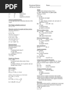 Physics C Rotational Motion Name: - AP Review Packet