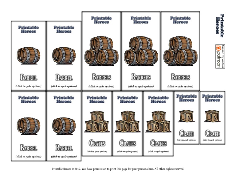 PrintableHeroes Dungeon Props 01 Page 02 Free | PDF