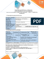 Guía de Actividades y Rúbrica de Evaluación - Fase 2 - Definir Los Problemas