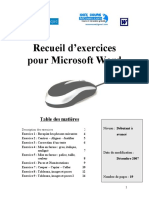 Formation Word Recueil D'exercices Pour Microsoft Word