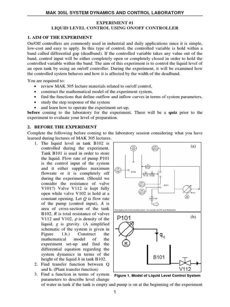 Lab 1 ON OFF Liquid Level Control | PDF | Sensor | Switch