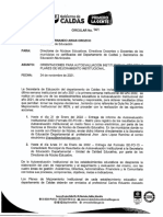 Circular 141orientaciones para Autoevaluación Institucional Año 2021 y Planes de Mejoramiento Institucional. de 2021