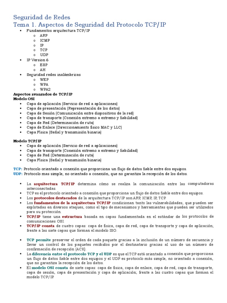 Seguridad en Protocolo TCP/IP y Redes | PDF | Transport Layer Security ...