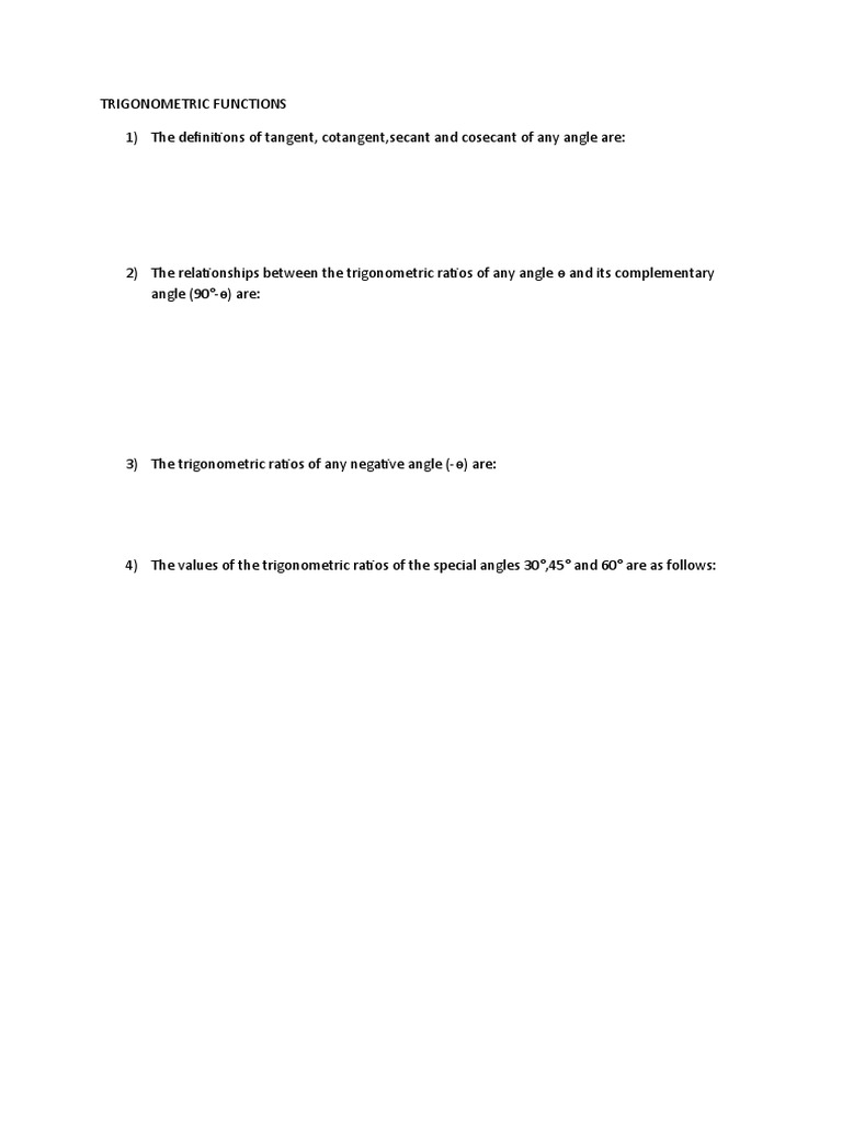 Trigonometric Functions | PDF