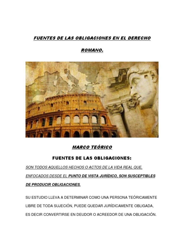 Fuentes de Las Obligaciones en El Derecho Romano | PDF | Derecho penal ...