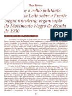 Origem e contexto da Frente Negra Brasileira segundo José Correia Leite