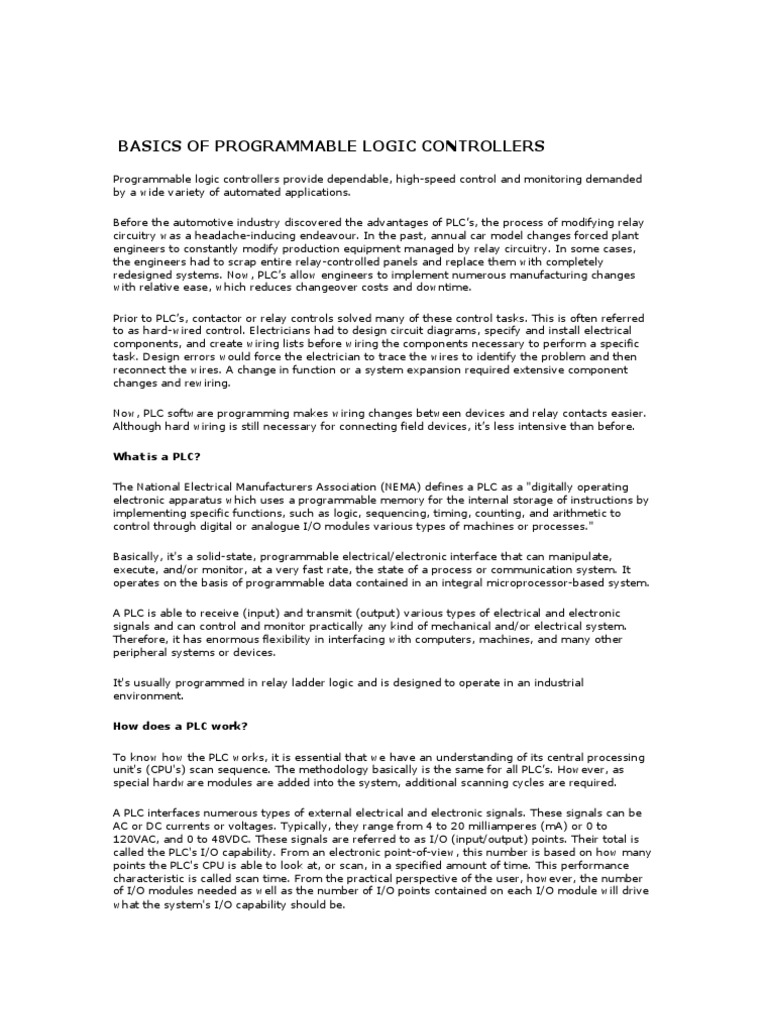 Logic Controllers | PDF | Programmable Logic Controller | Input/Output