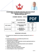Government of Brunei Darussalam Scholarship Application Form 2020