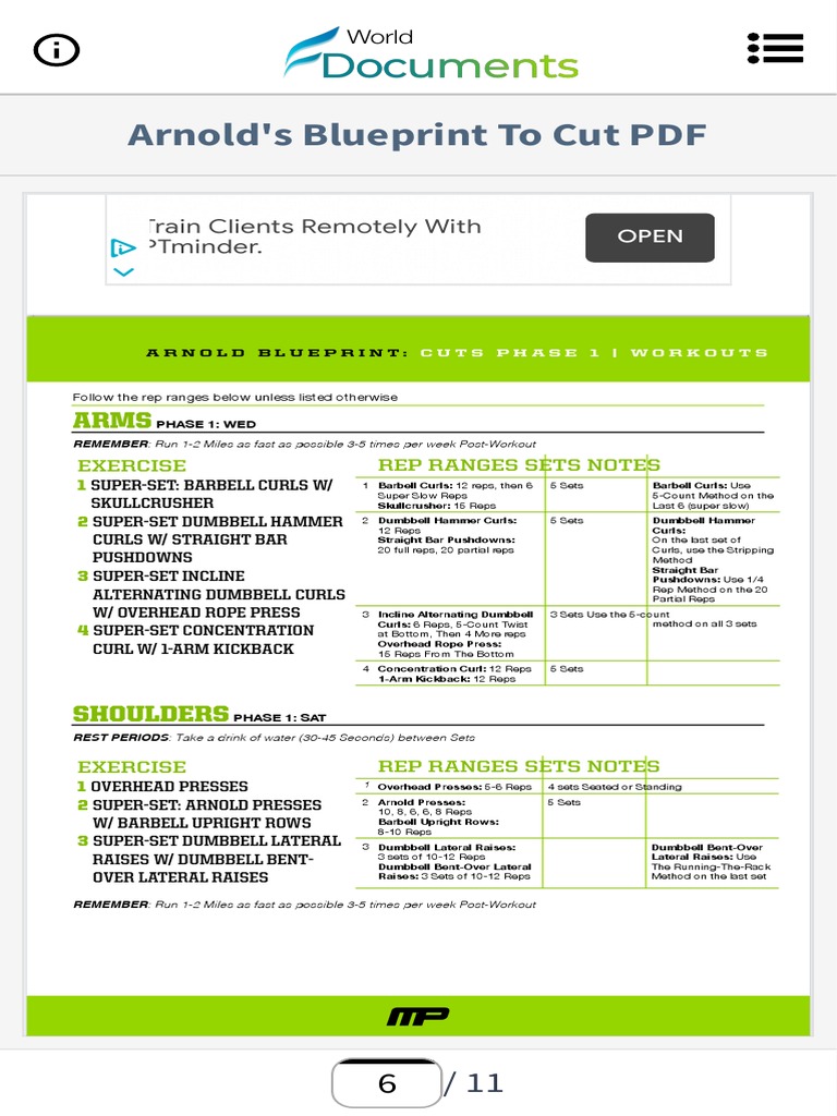 Arnold'S Blueprint To Cut PDF: Train Clients Remotely With Ptminder ...