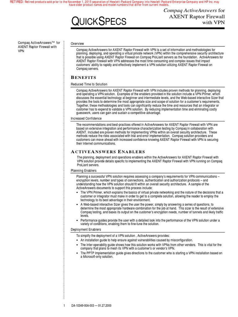 Uick Pecs: AXENT Raptor Firewall With VPN | PDF | Virtual Private ...