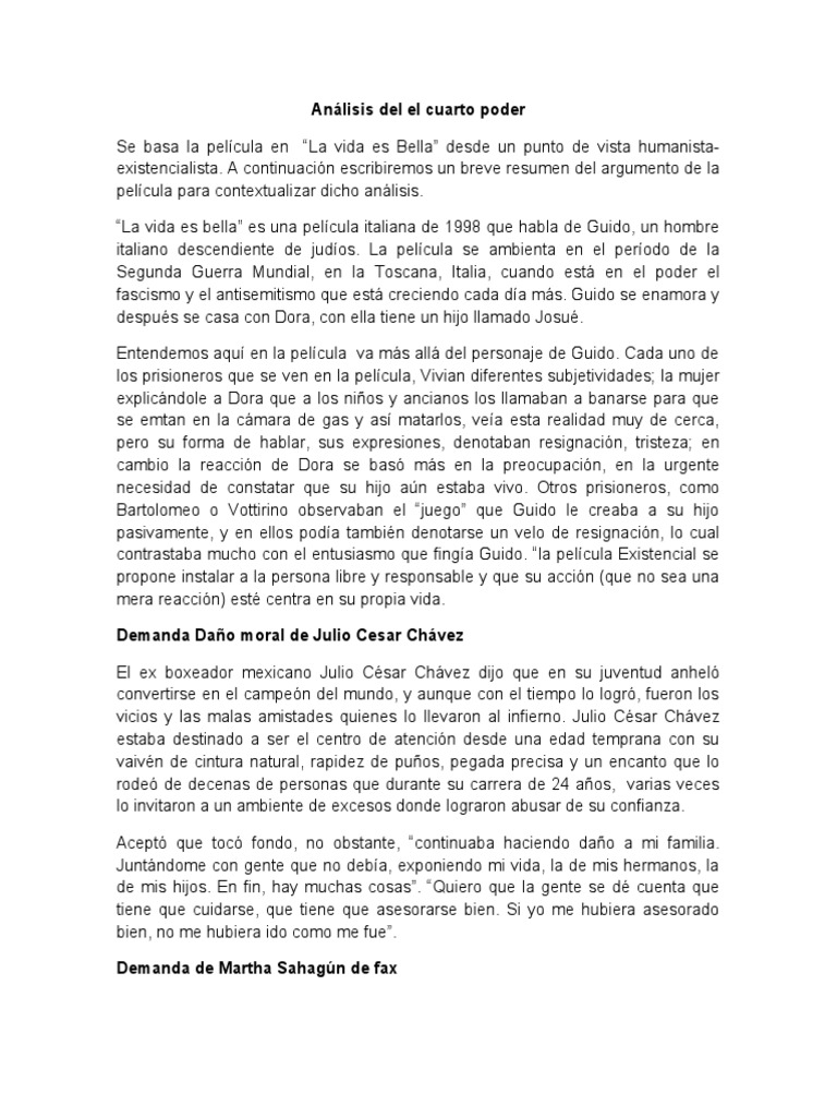 Análisis Del El Cuarto Poder Pdf