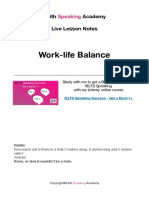 Work-Life Balance - Lesson Notes
