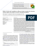 Mode of Action and Variability in Efficacy of Plant Essential Oils Showing Toxicity Against The Poultry Red Mite, Dermanyssus Gallinae