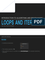 Loops and Iteration: Introduction To Algorithms and Programming