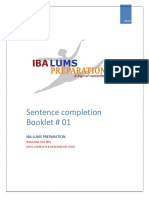 Sentence Completion Booklet # 01: Iba Lums Preparation