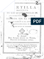 1797 - Cartilla Laconica de Las Quatro Reglas de Aritmetica Practica
