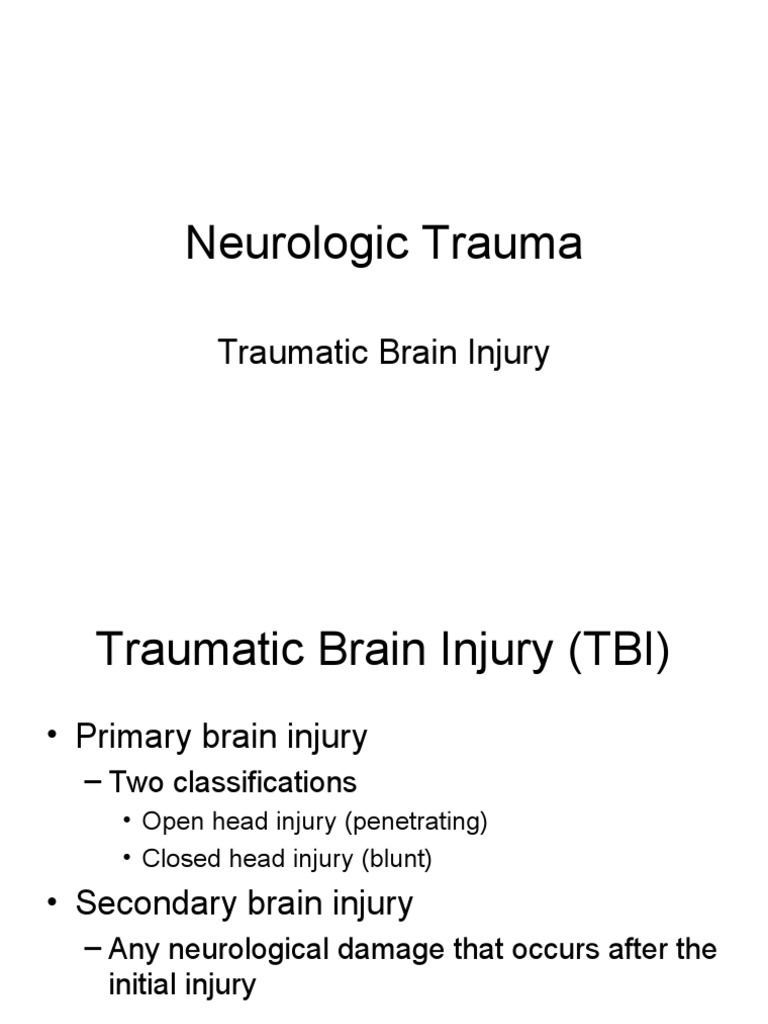 Neurologic Trauma: Traumatic Brain Injury | PDF | Traumatic Brain