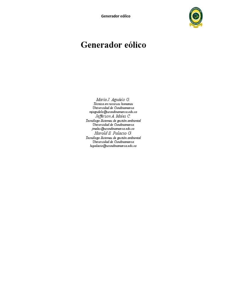 Construcción de un Generador Eólico Casero | PDF | Turbina eólica ...
