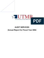 Audit Services Annual Report For Fiscal Year 2004