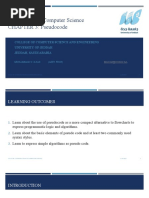 Introduction To Computer Science CHAPTER 3: Pseudocode