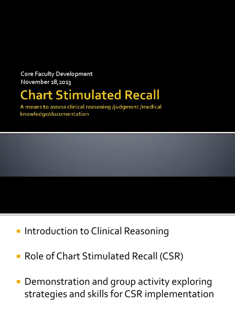 Chart Stimulated Recall in Internal Medicine | PDF | Medical Diagnosis ...