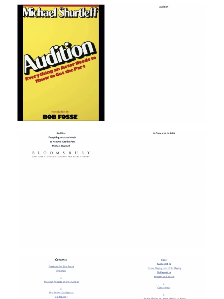 Audition by Michael Shurtleff | PDF
