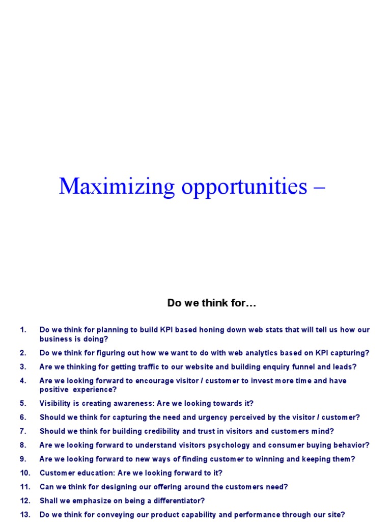 Maximizing Opportunity | PDF | Search Engine Marketing | Search Engine ...
