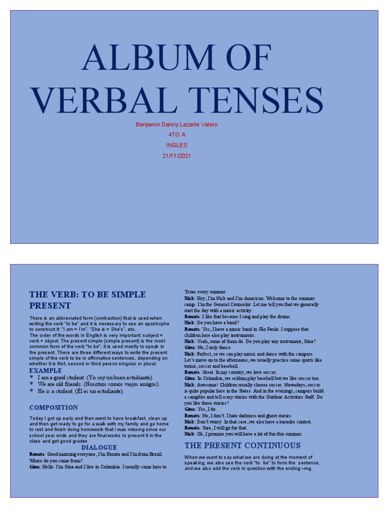 Album of Verbal Tenses | PDF | Grammatical Tense | Verb