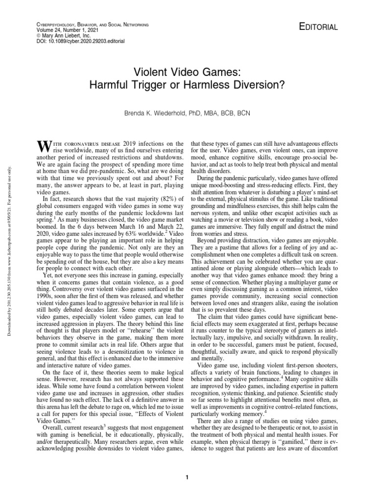 Violent Video Games: Impact and Insights | PDF | Video Games | Violence