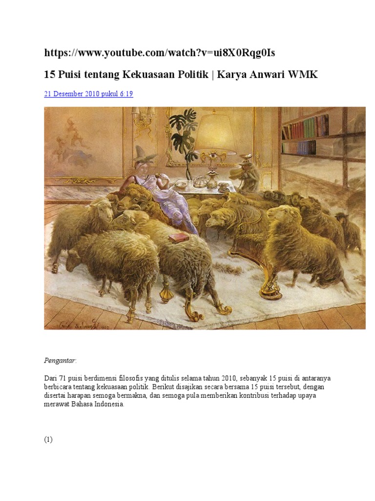 15 Puisi Tentang Kekuasaan Politik Pdf