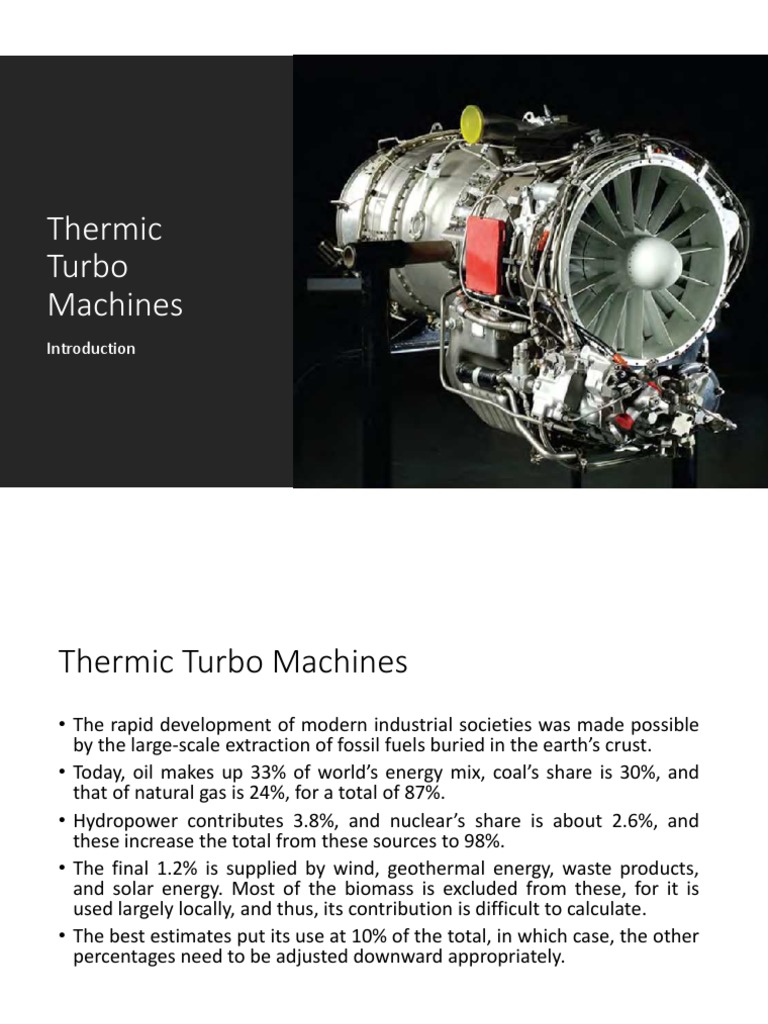 1 ST - Thermic Turbo Machines-Introduction | PDF | Turbine | Turbomachinery