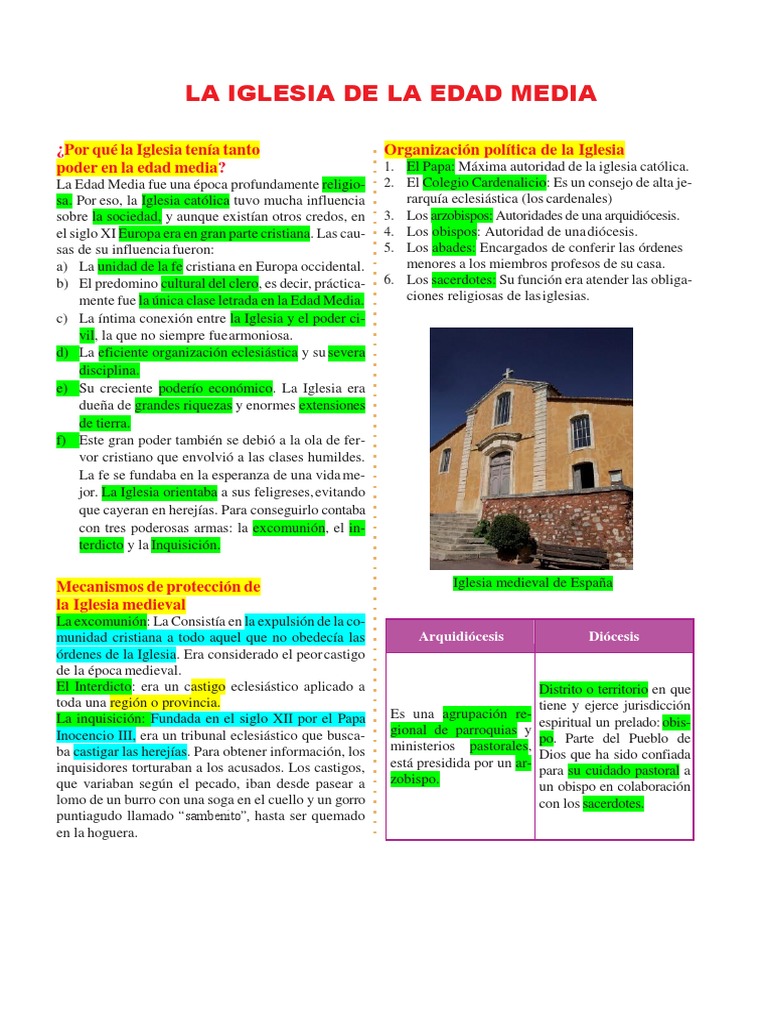 La Iglesia en La Edad Media | PDF | Iglesia Católica | Edades medias