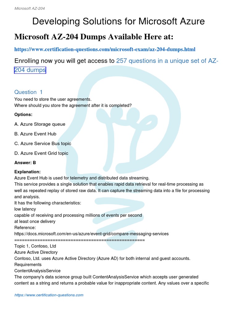 Az 204 PDF | PDF | Microsoft Azure | Software