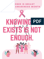 Pink Typographic Ribbon Breast Cancer Awareness Poster