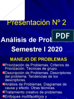 Análisis problemas presentación manejo solución