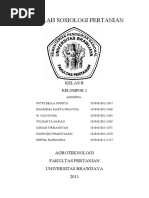 Makalah Sosiologi Pertanian Kelompok 1