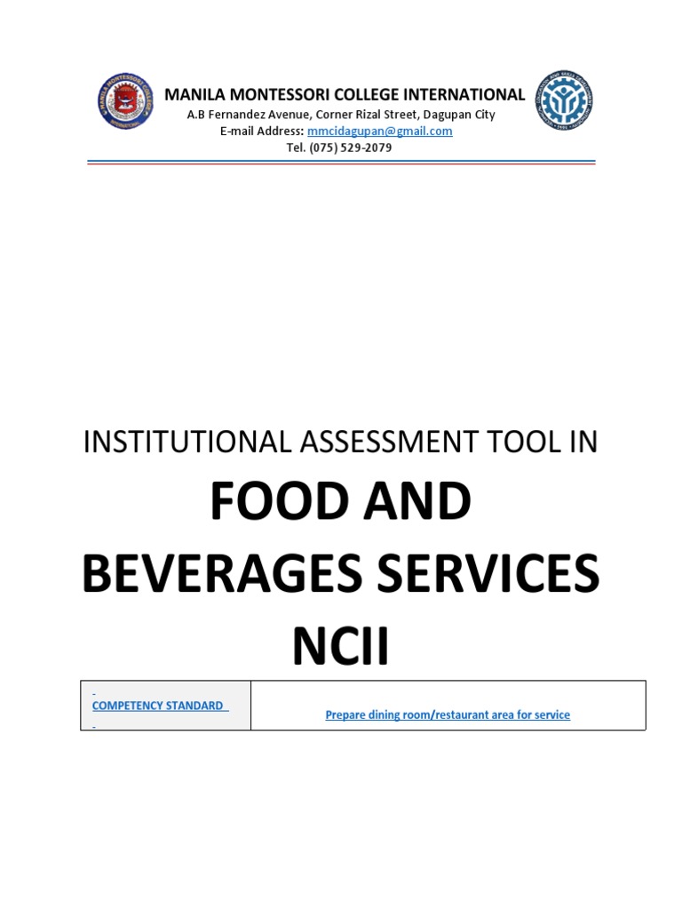 Preparing Dining Areas An Assessment of Key Tasks for Setting Up