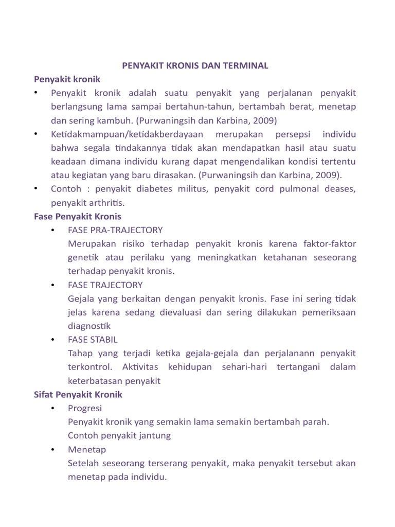 Penyakit Kronis dan Terminal: Panduan Lengkap | PDF