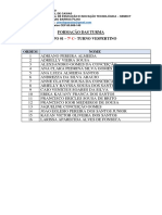 Lista de alunos do 7o ano C turno vespertino em Caxias-MA