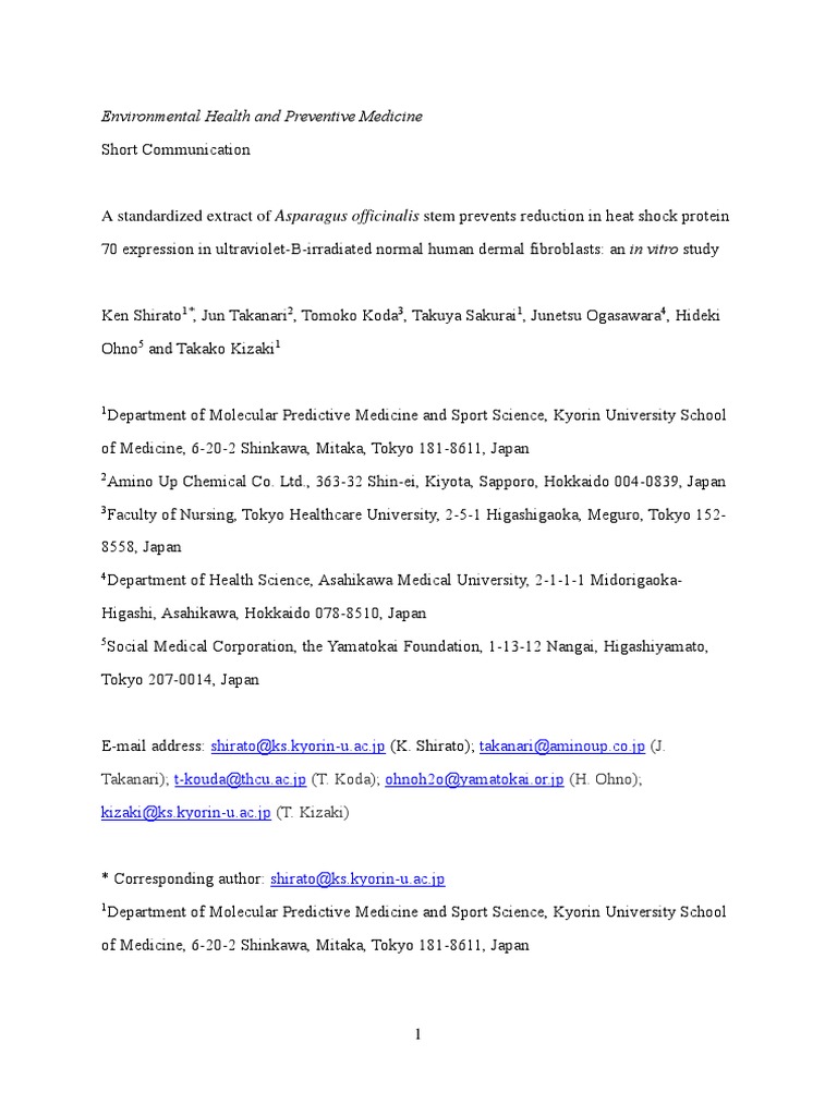 A standardized extract of Asparagus officinalis stem prevents reduction