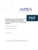 Strengths and Weaknesses of The New Public Management (NPM) - Cross-Sectional and Longitudinal Analysis