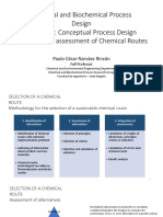 Sustainability Assessment of Chemical Routes