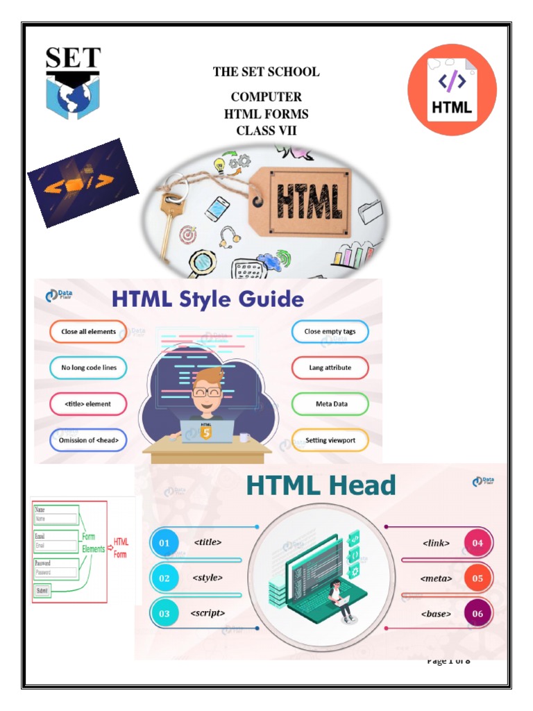 HTML FORMS CLASS VII | PDF | Html Element | Html