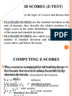 Standard Scores (Z-Test) : STANDARD SCORES Use The Standard Deviation As The