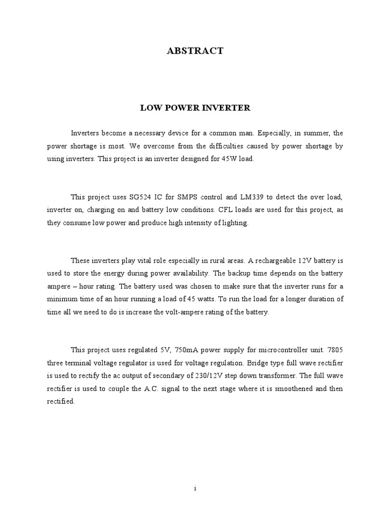 Abstract | PDF | Power Inverter | Power Supply