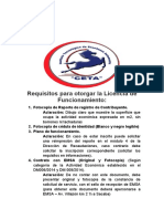 Requisitos Actuales para La Licencia de Funcionamiento