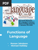 Report Functions of Language - Halliday, Jakobson - Language Views Fries, Chomsky