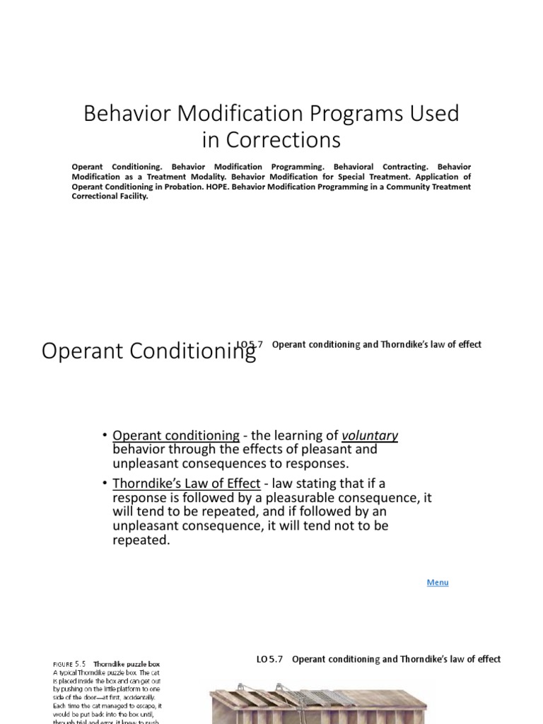 Behavior Modification in Corrections | PDF | Reinforcement | Behavior ...