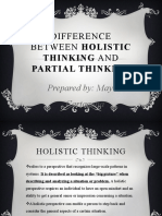 Difference Between Holistic Thinking and Partial Thinking