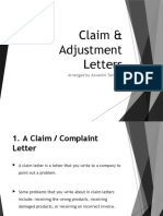 Claim Adjustment Letters